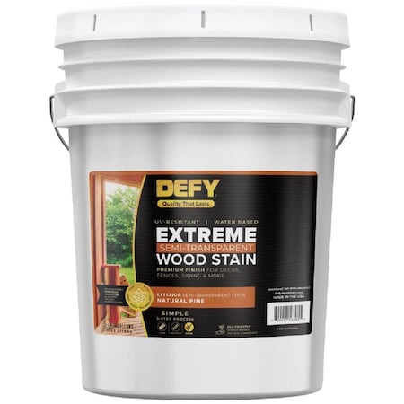Defy Extreme Semi-Transparent Exterior Wood Stain, Natural Pine, 5 Gal. 300163